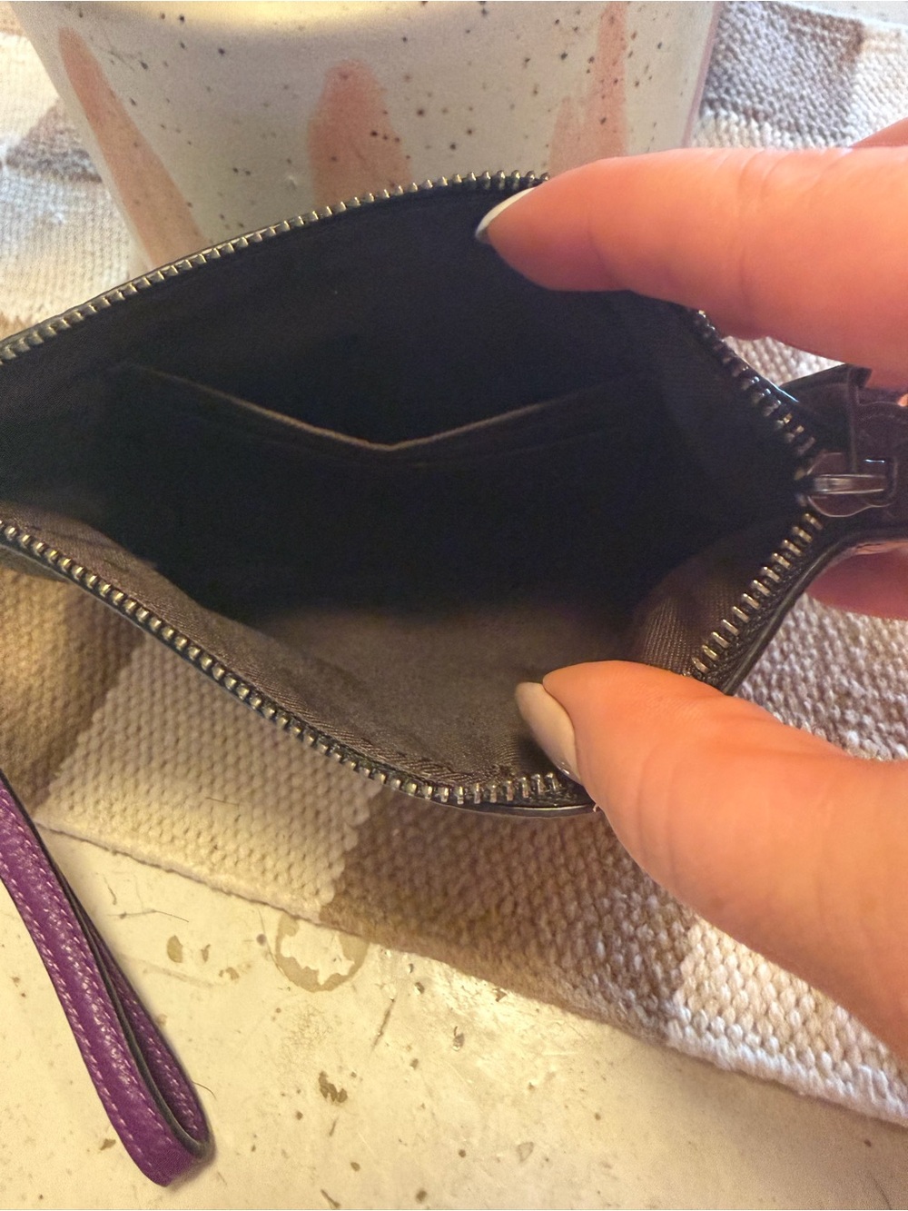 Coach Black Leather Wristlet with Dino Print - Picture 6 of 8
